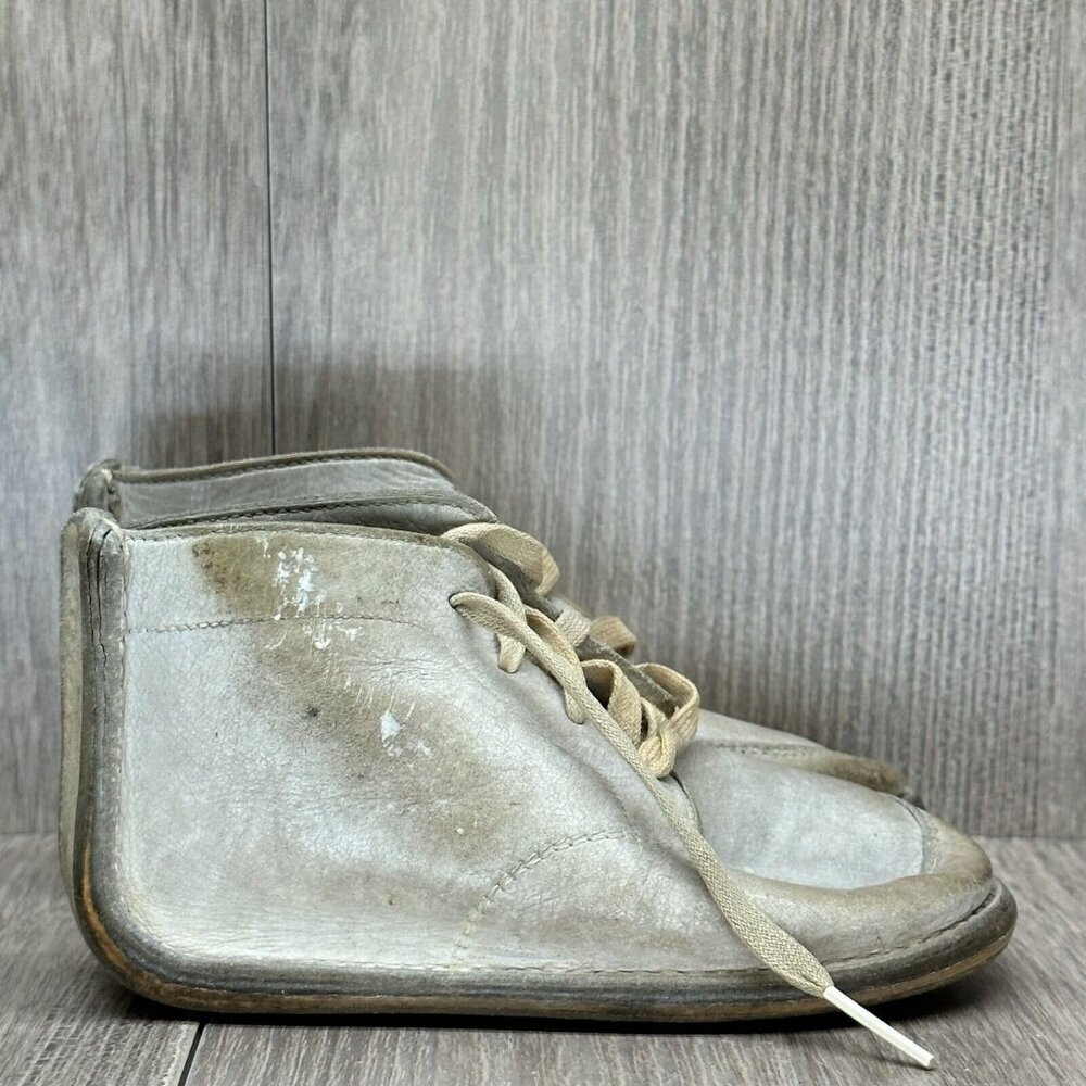 VTG Jumping Jacks Boots Youth Size 2 Moccasin High Top Leather Off White